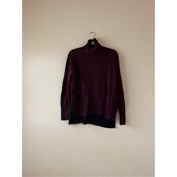 Athleta wool color block turtleneck sweater medium - Picture 1 of 5